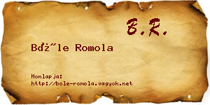Bőle Romola névjegykártya